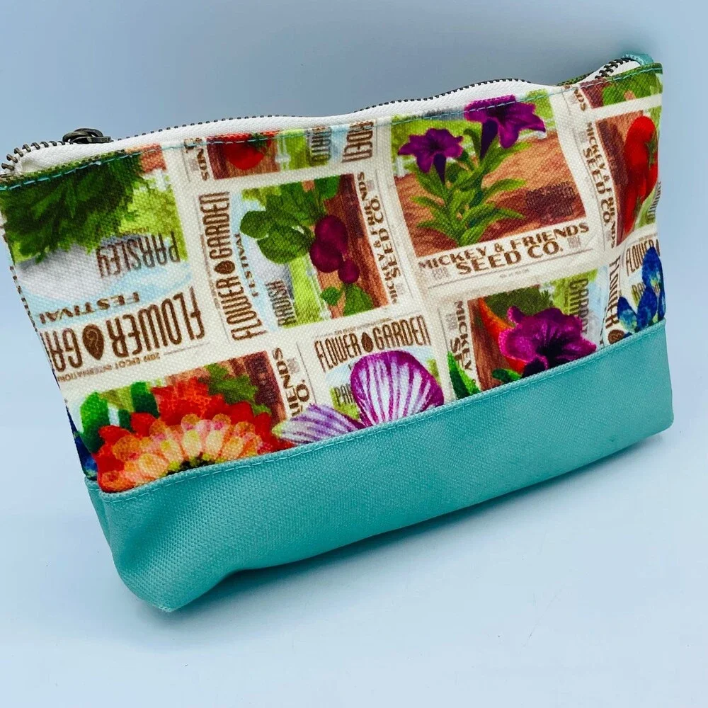 Disney World EPCOT Flower & Garden Festival Seed Packet Zipper Pouch Bag NWT